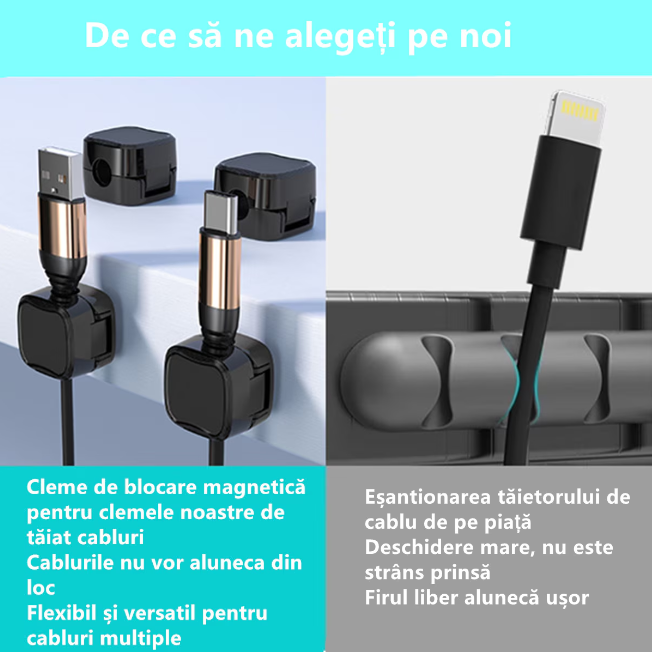 Organizator magnetic pentru cabluri