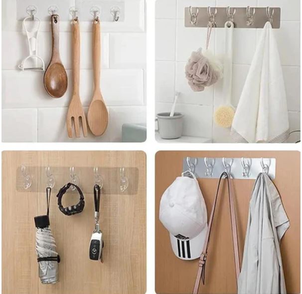 Set de 6 Cârlige Transparente