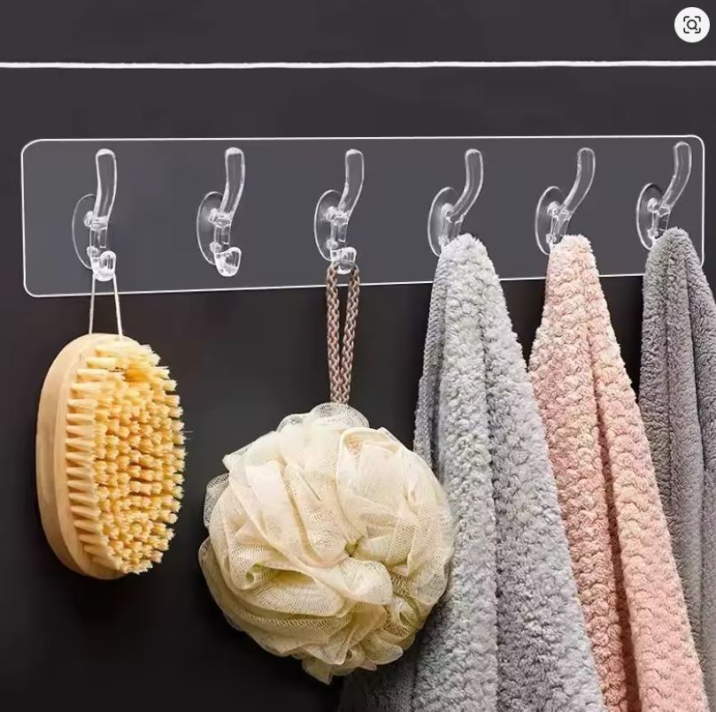 Set de 6 Cârlige Transparente